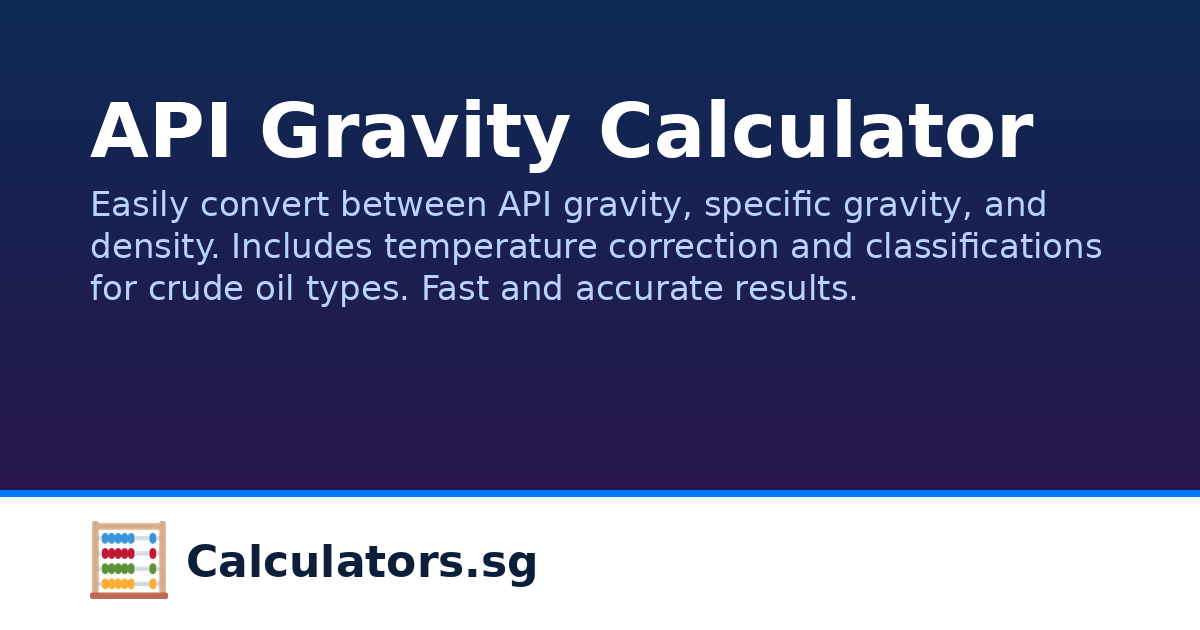 API Gravity Calculator | Calculators.sg