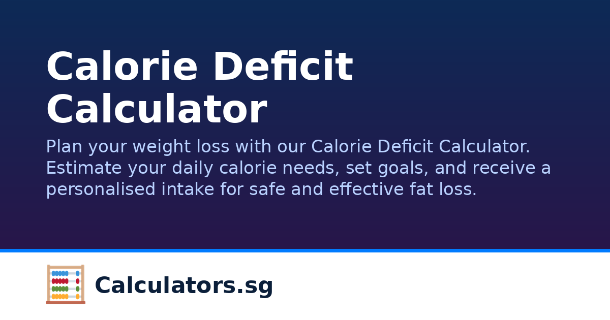 Calorie Deficit Calculator | Calculators.sg