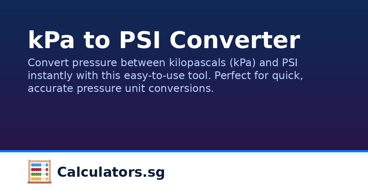 Psi Log In kPa to PSI Converter | Calculators.sg